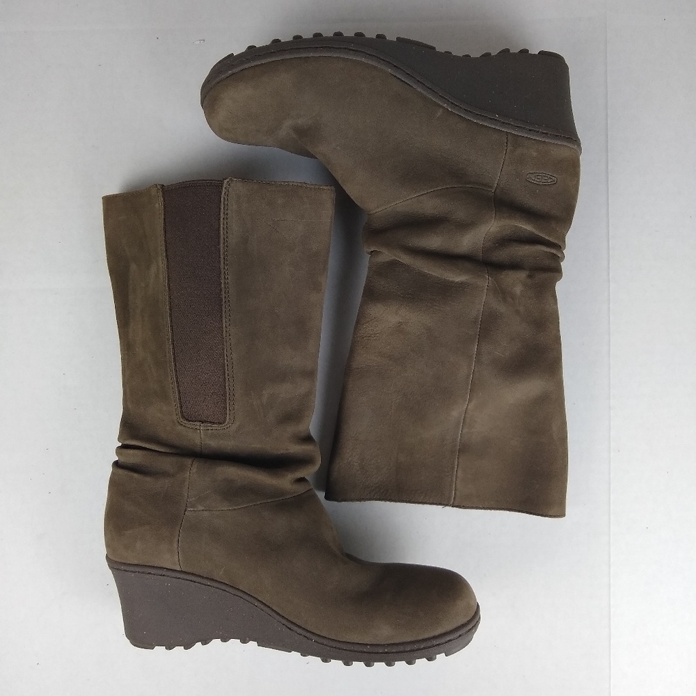 Keen Akita Green Leather Mid-Calf Boots